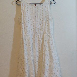 🖖🖖deLiA' Fit and Flare White Eyelet Dress Size L